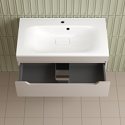 Style Line Тумба под раковину Остин 80 подвесная крем – фотография-6